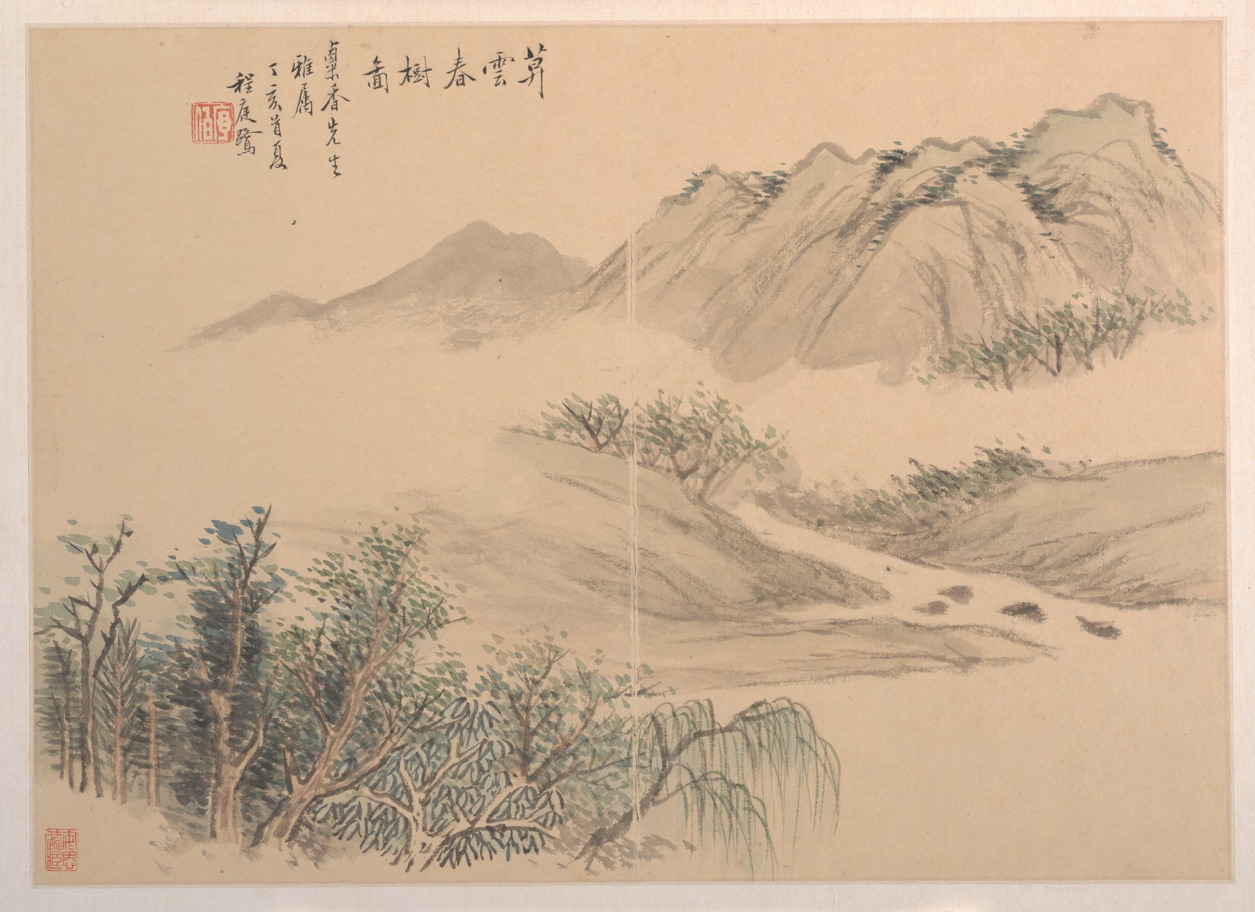 Landscape, Cheng Tinglu, dated 1827 — peinture chinoise