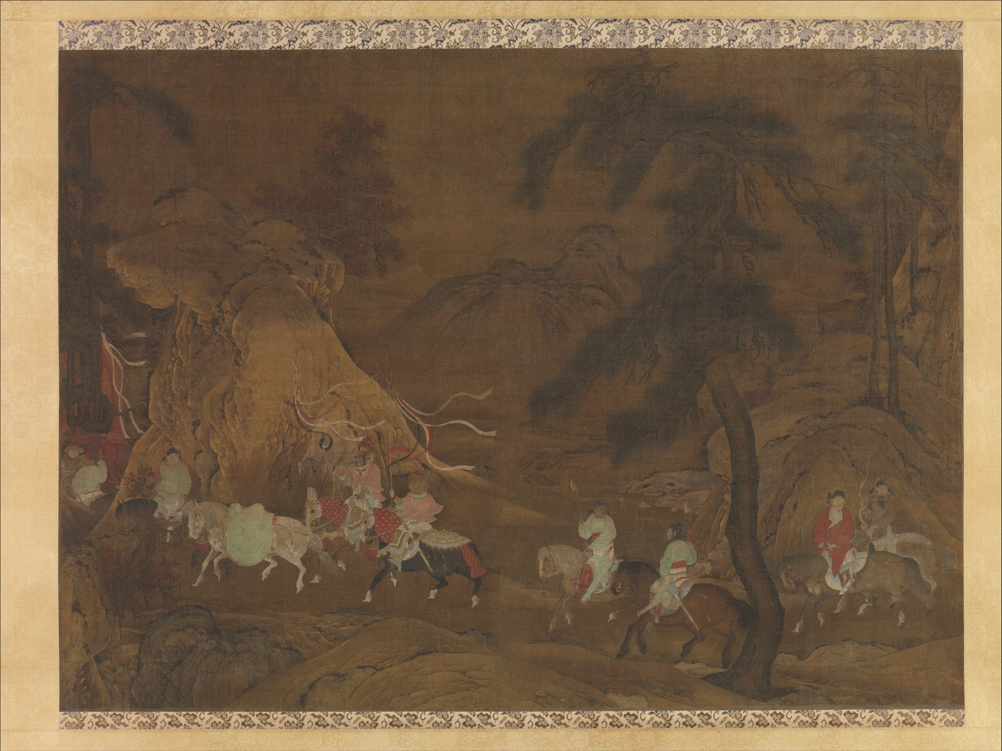 Emperor Xuanzong's flight to Shu, Unidentified artist, mid-12th century — peinture chinoise