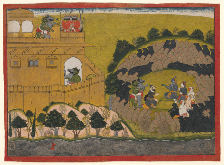 Rama Releases the Demon Spies Shuka and Sarana: Folio from the Siege of Lanka series - Manaku
