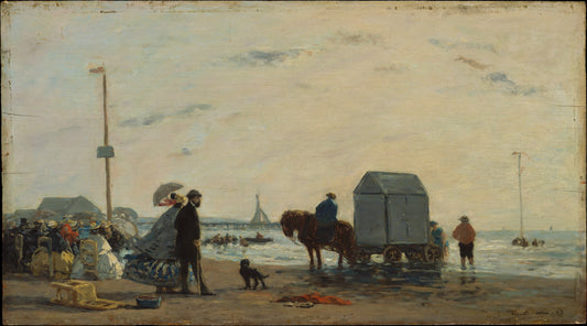 🐚 Rantakohtaus Trouvillessa – Eugène Boudin (1863)