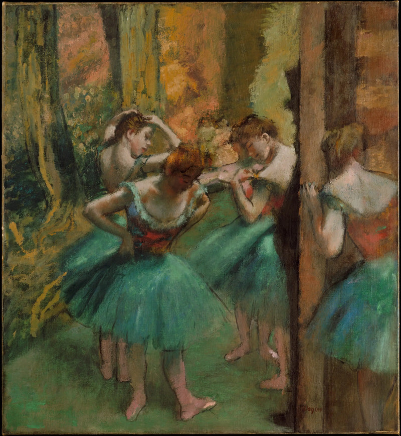 Tanssijat, ruusut ja vihreät - Edgar Degas