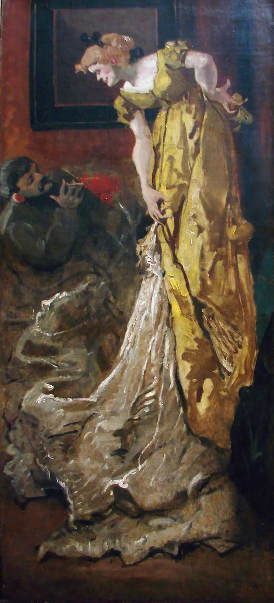 Reproduction du tableau « Dans l'atelier la pose du modèle (d'après l'Atelier d'Alfred Stevens) - Henri de Toulouse-Lautrec » par Alpha Reproduction en peinture à l’huile