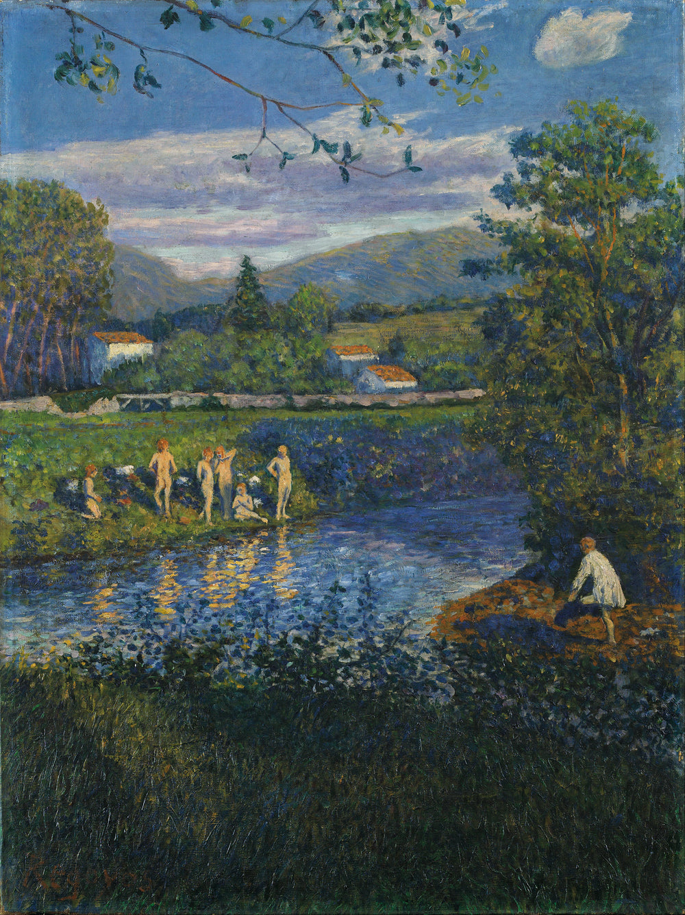 Baignade à Rentería - Darío de Regoyos image 1 reproduction de peinture à l’huile