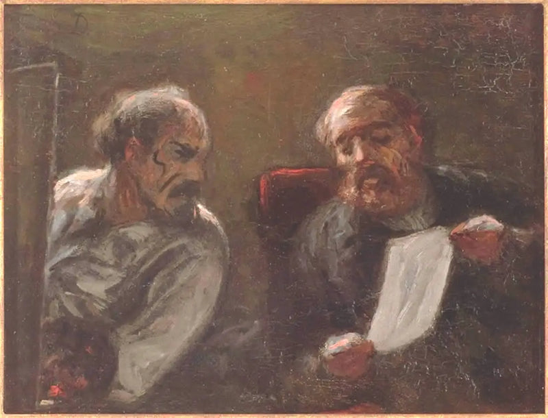 Keskustelu ateljeessa - Honoré Daumier