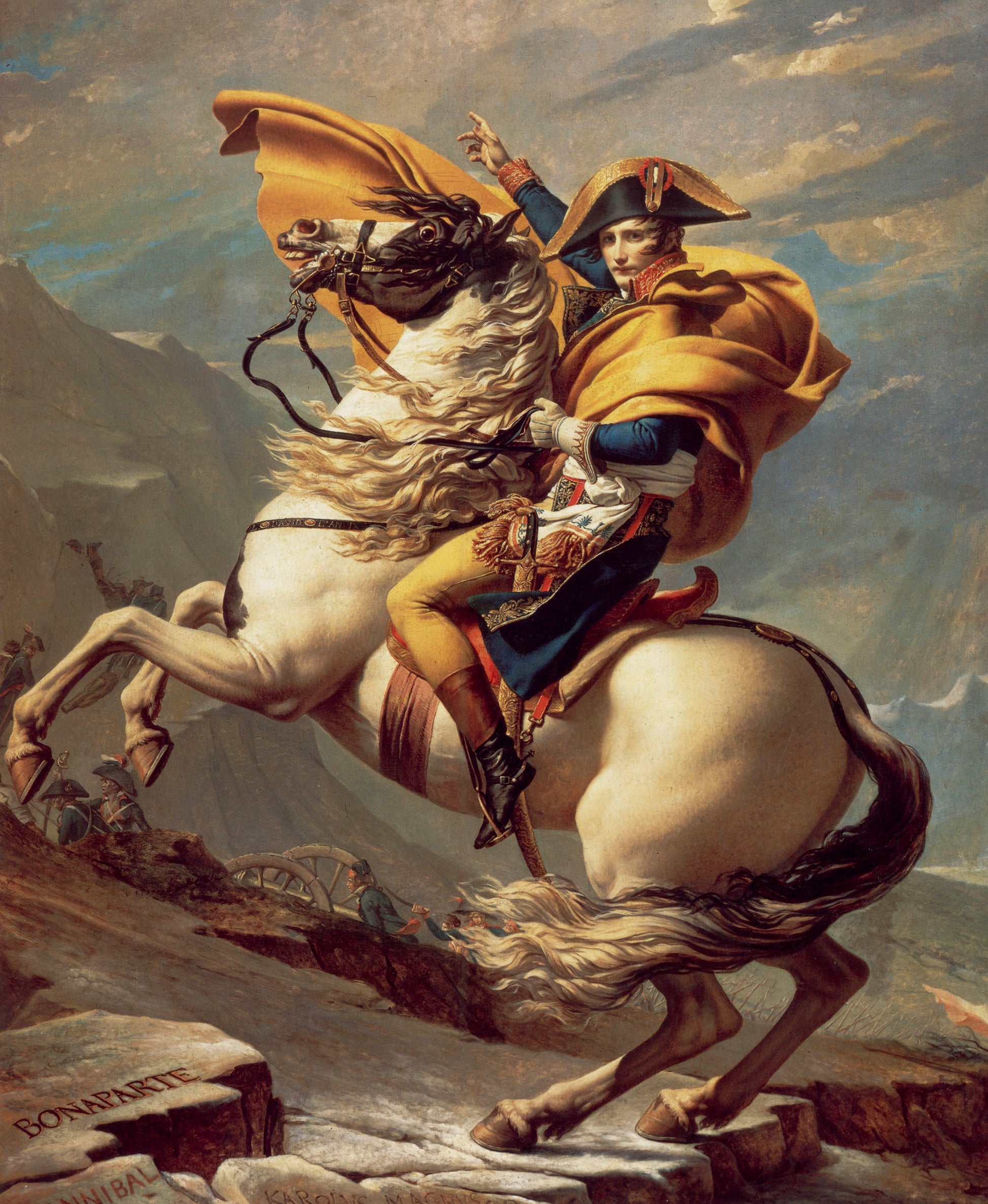 Reproduction du tableau « Bonaparte franchissant le Grand-Saint-Bernard - Jacques-Louis David » par Alpha Reproduction en peinture à l’huile