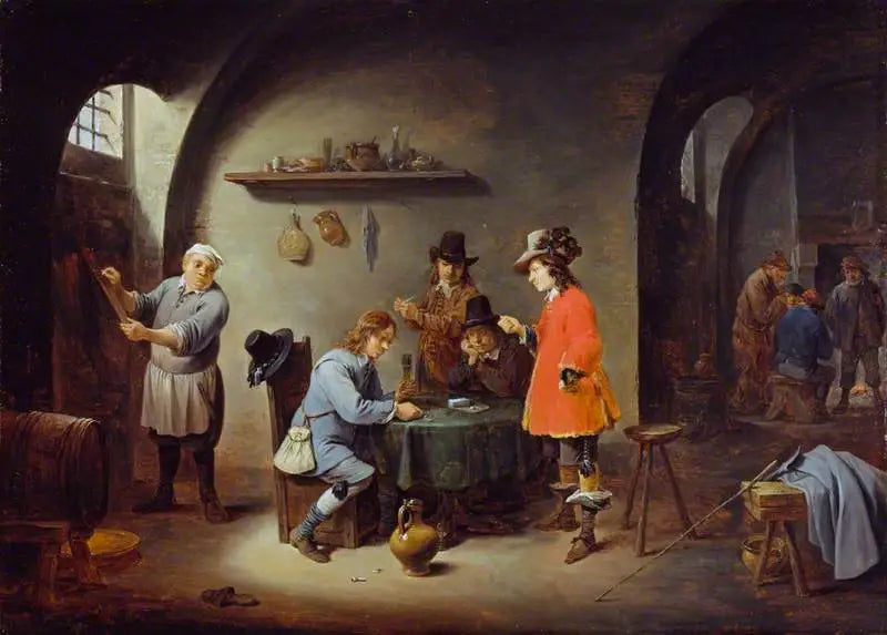 Leikki-tilanne pubissa - David Teniers nuorempi