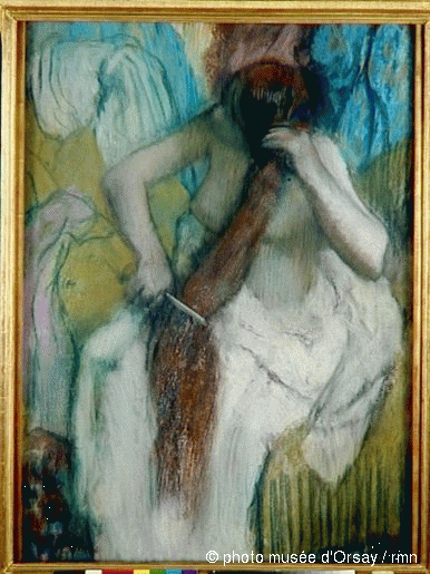 Reproduction du tableau « Femme se coiffant - Edgar Degas » par Alpha Reproduction en peinture à l’huile
