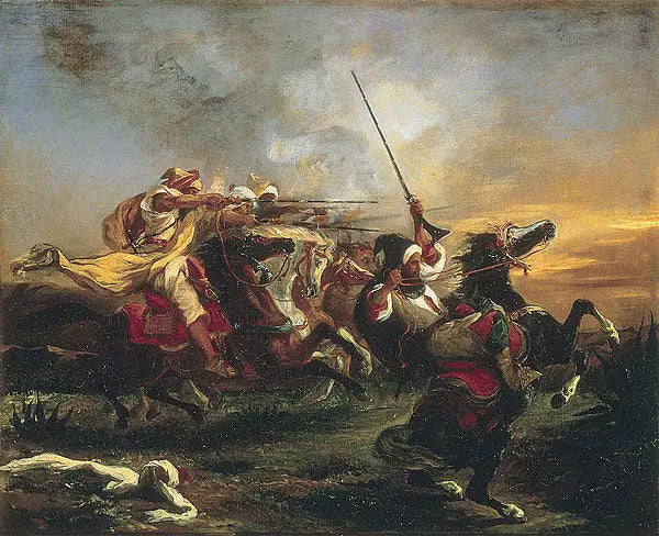 Marokkolaiset sotaharjoitukset - Eugène Delacroix