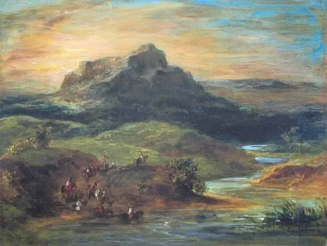 Arabihevoset ylittämässä Sébou't - Eugène Delacroix