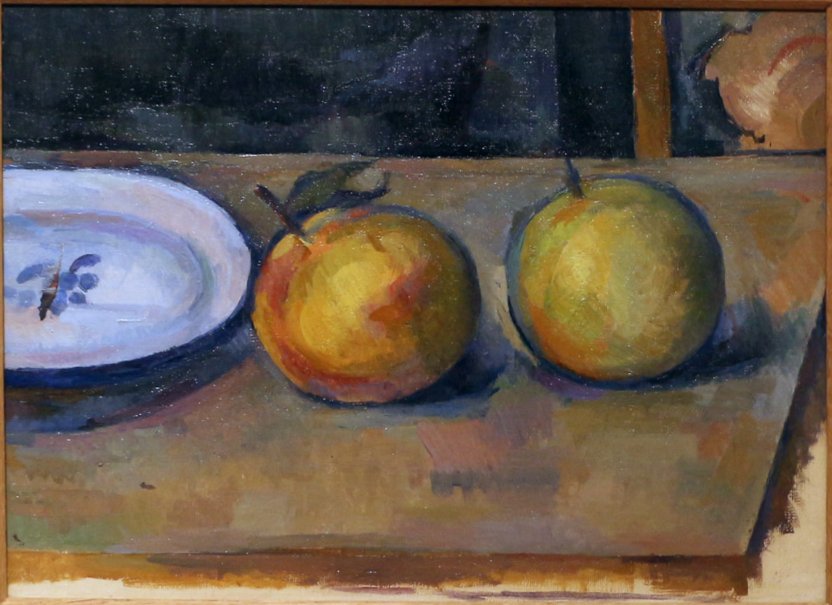 Reproduction du tableau « Deux pommes sur une table - Paul Cézanne » par Alpha Reproduction en peinture à l’huile