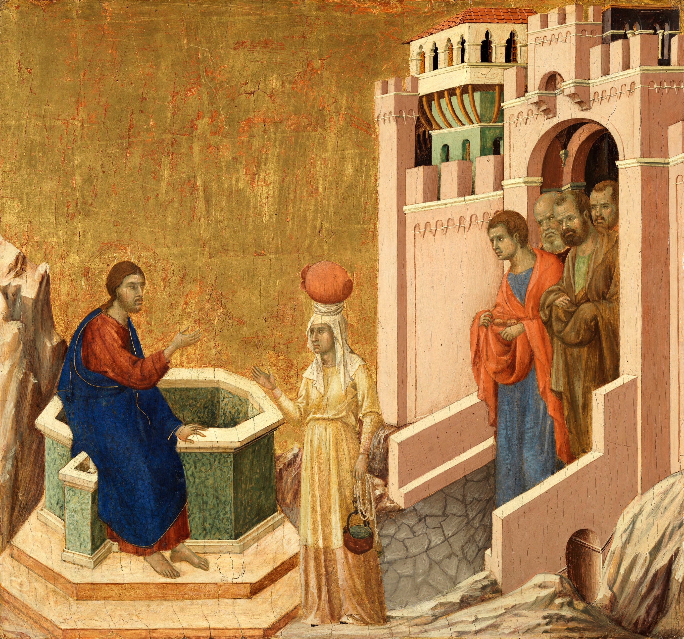 Le Christ et la Samaritaine - Duccio di Buoninsegna