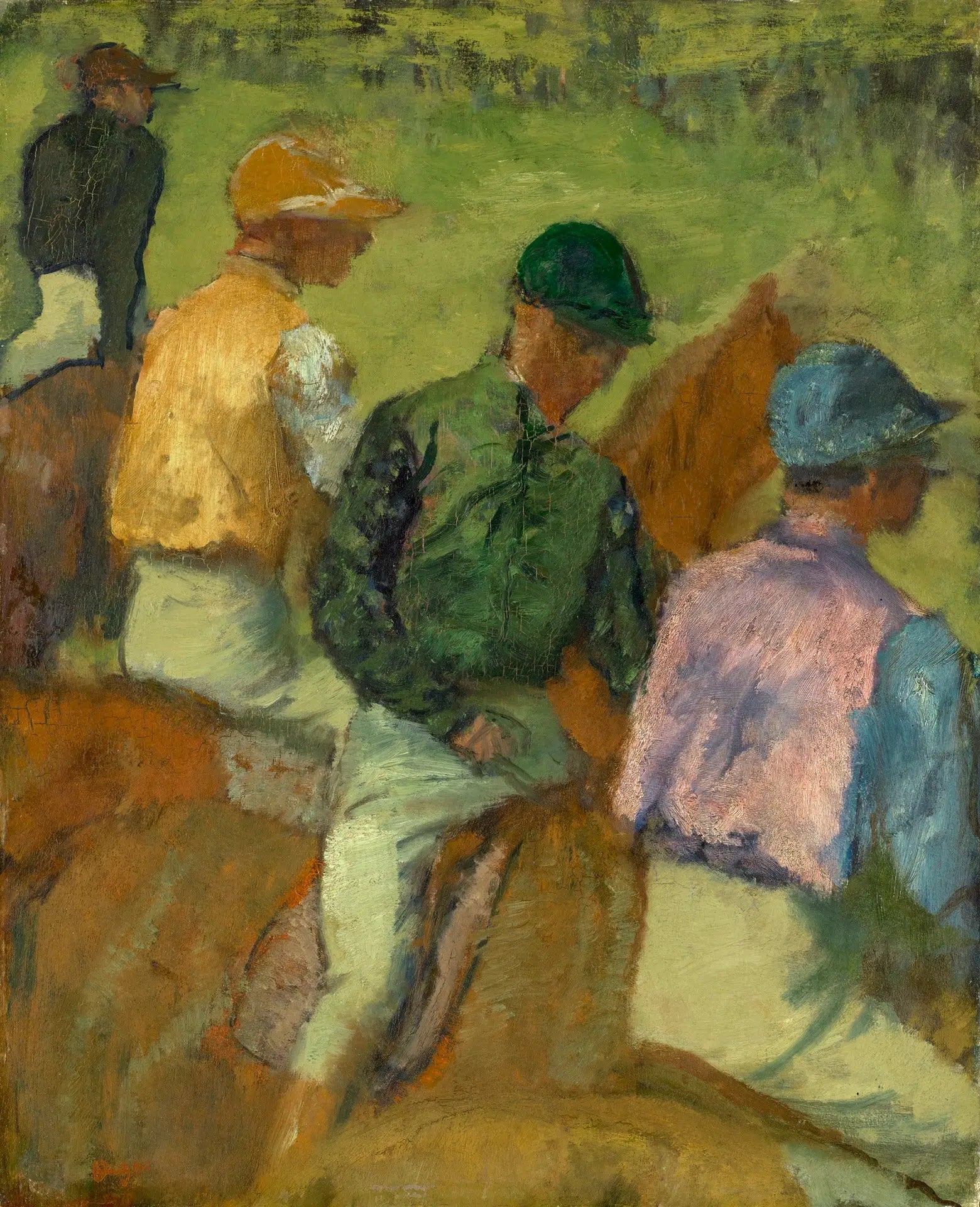 Reproduction du tableau « Quatre jockeys - Edgar Degas » par Alpha Reproduction en peinture à l’huile