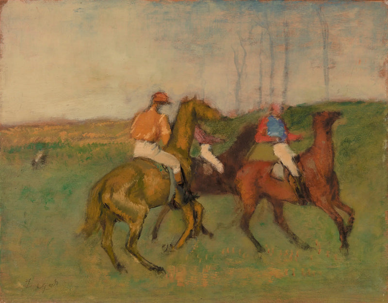Ratsastajat ja kilpahevoset - Edgar Degas
