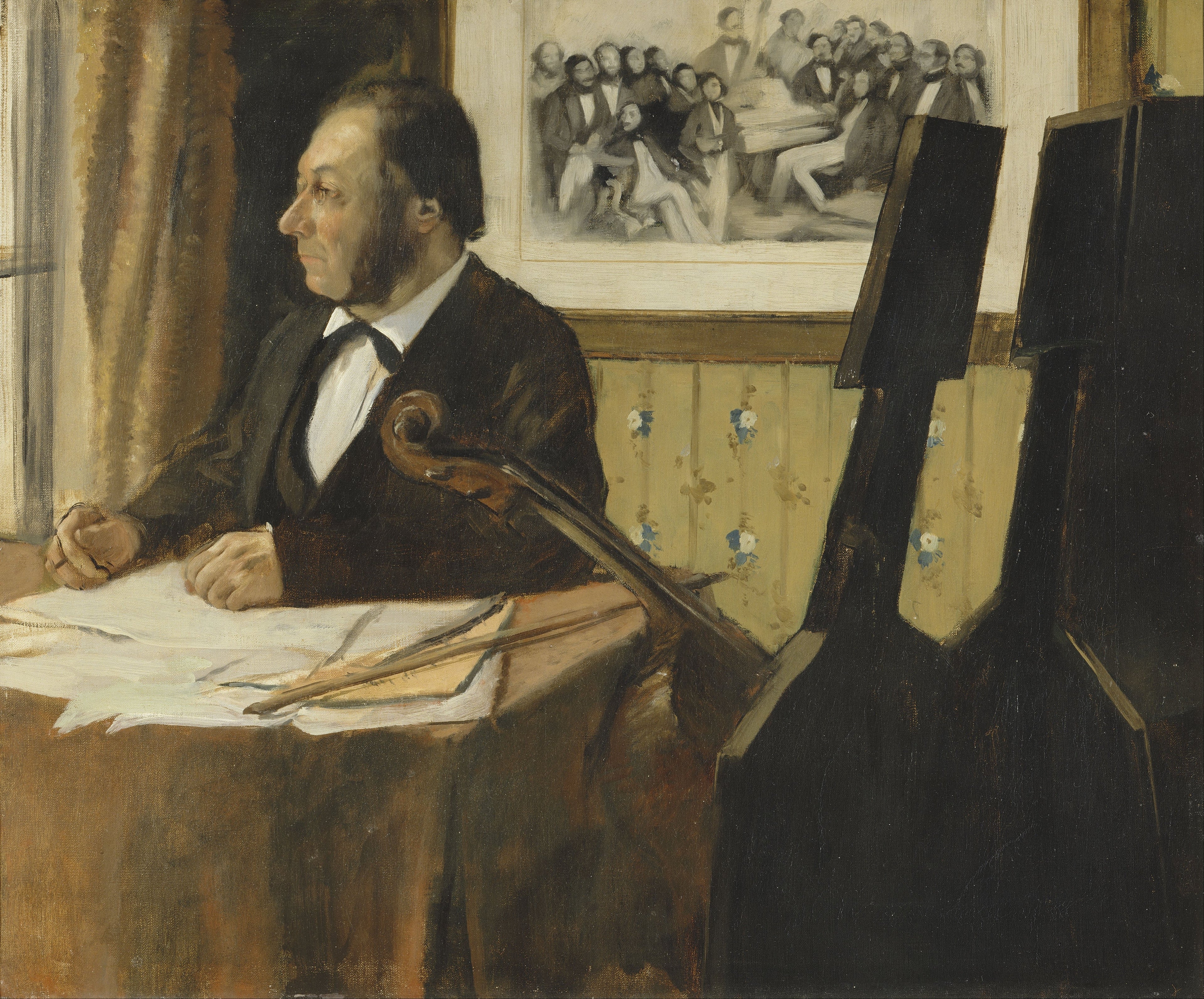 Reproduction du tableau « Le Violoncelliste Pilet - Edgar Degas » par Alpha Reproduction en peinture à l’huile