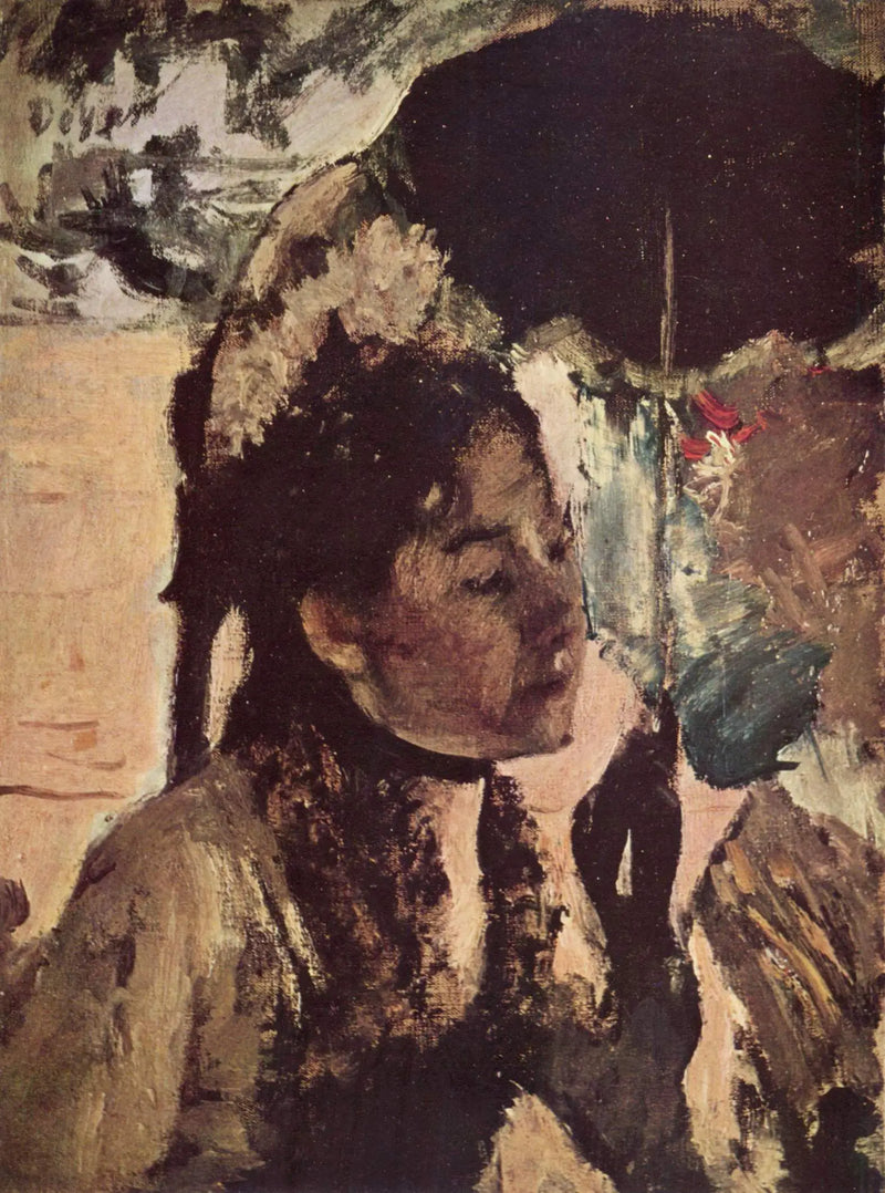 Tuileries-puistossa, Nainen sateenvarjon kanssa - Edgar Degas