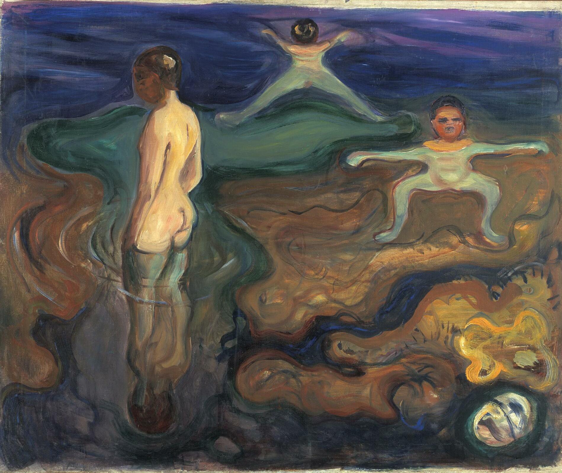 Reproduction du tableau « Les garçons se baignant - Edvard Munch » par Alpha Reproduction en peinture à l’huile