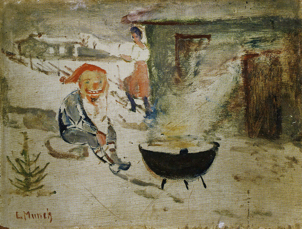 Reproduction du tableau « Gobelin au porridge de Noël - Edvard Munch » par Alpha Reproduction en peinture à l’huile