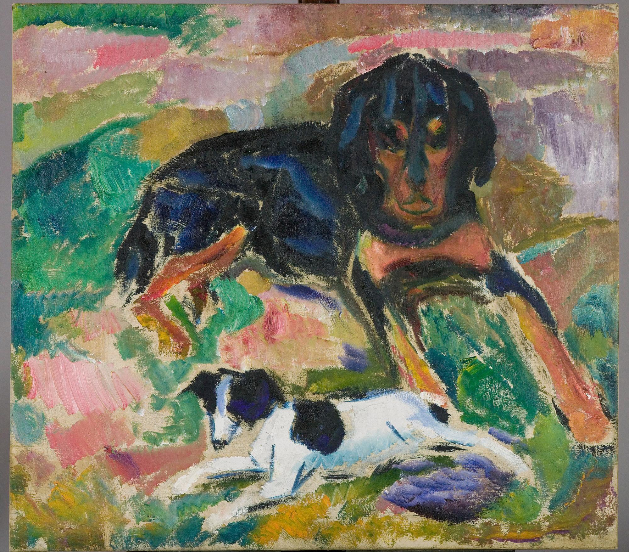 Reproduction du tableau « Grand et Petit Chiens - Edvard Munch » par Alpha Reproduction en peinture à l’huile