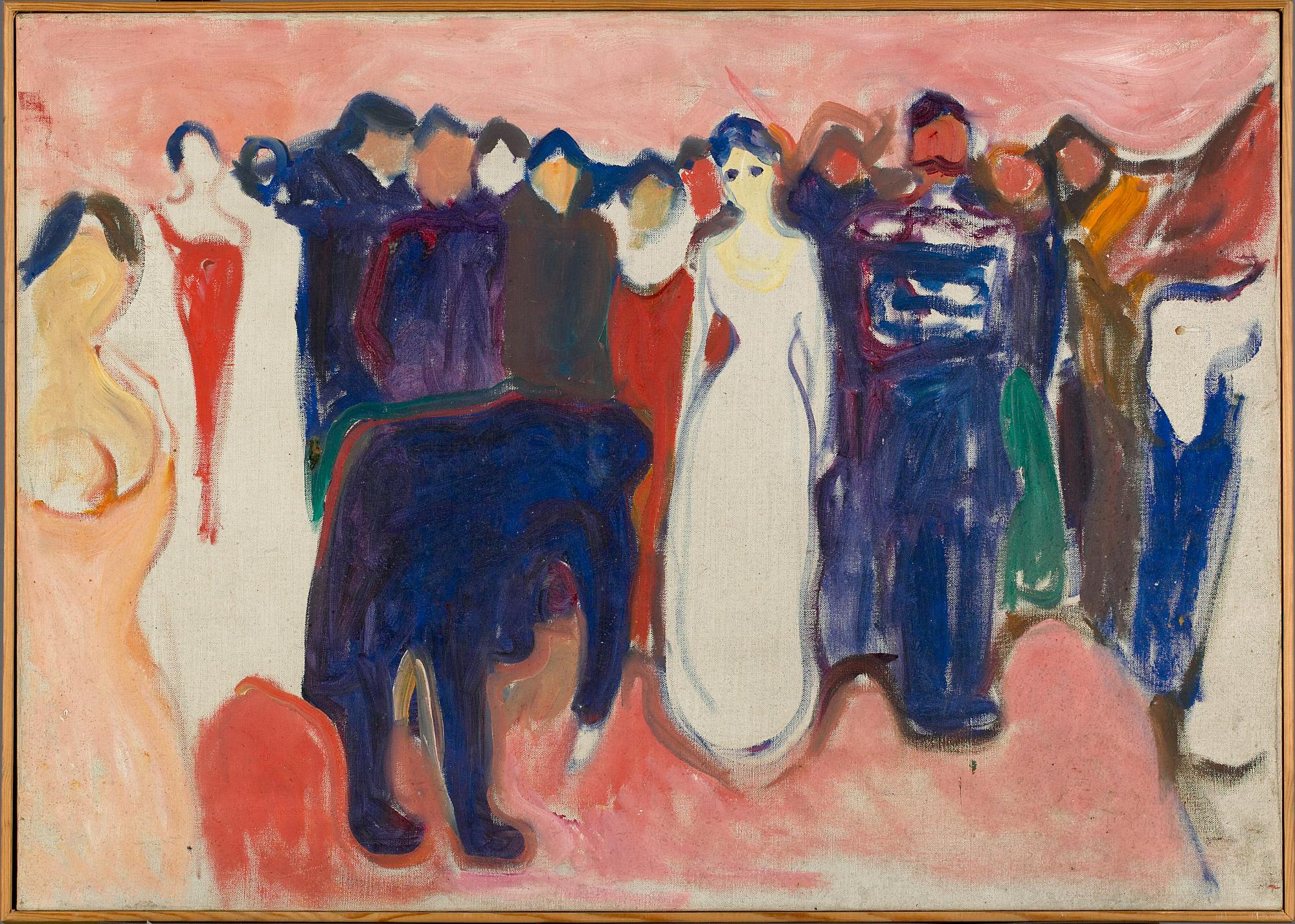 Reproduction du tableau « Joyeuse Compagnie - Edvard Munch » par Alpha Reproduction en peinture à l’huile