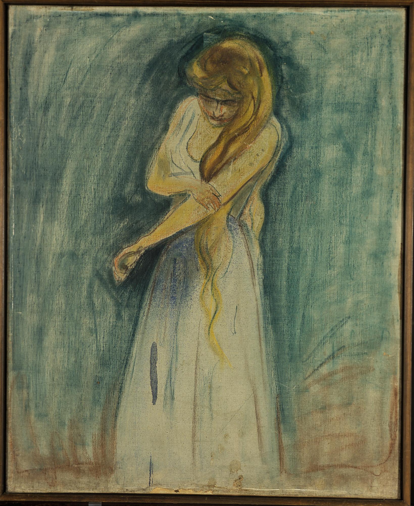 Reproduction du tableau « Modèle se grattant les bras - Edvard Munch » par Alpha Reproduction en peinture à l’huile