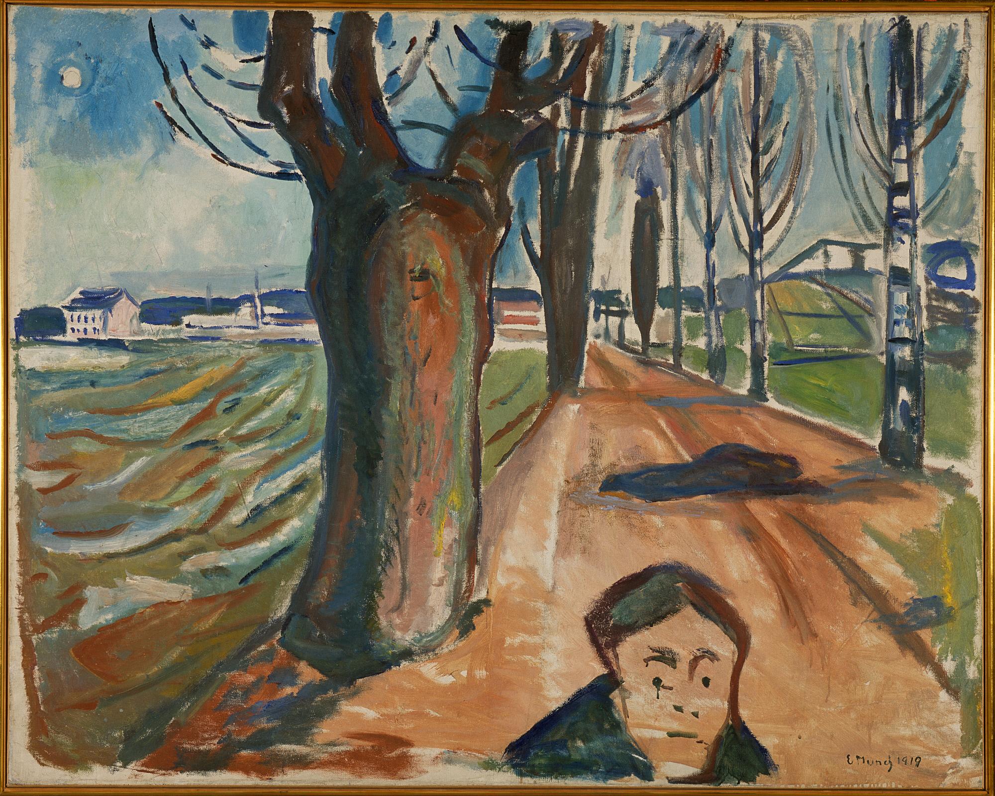 Reproduction du tableau « Meurtre sur la route - Edvard Munch » par Alpha Reproduction en peinture à l’huile