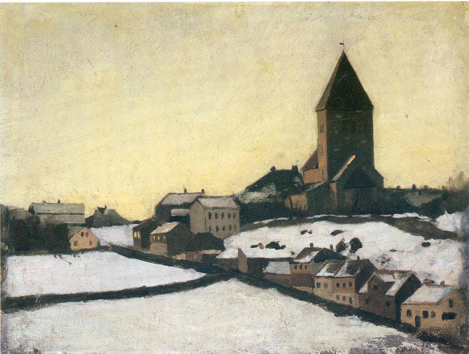 Reproduction du tableau « Veille Église d'Aker - Edvard Munch » par Alpha Reproduction en peinture à l’huile