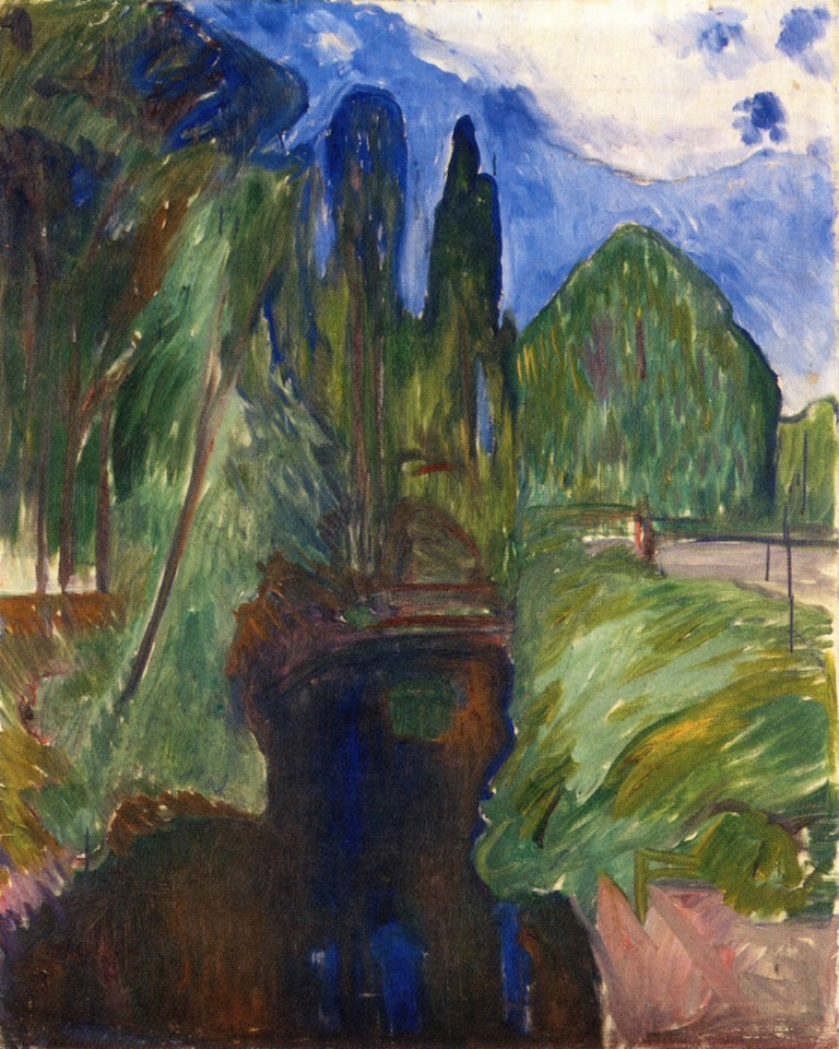 Reproduction du tableau « Paysage de parc - Edvard Munch » par Alpha Reproduction en peinture à l’huile