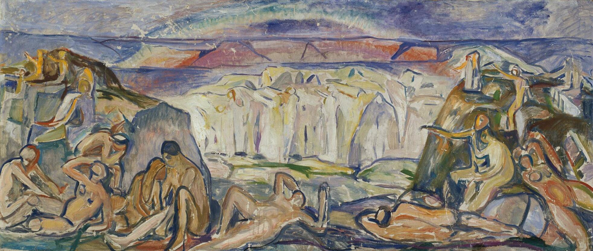 Reproduction du tableau « La Paix et l'Arc-en-ciel - Edvard Munch » par Alpha Reproduction en peinture à l’huile