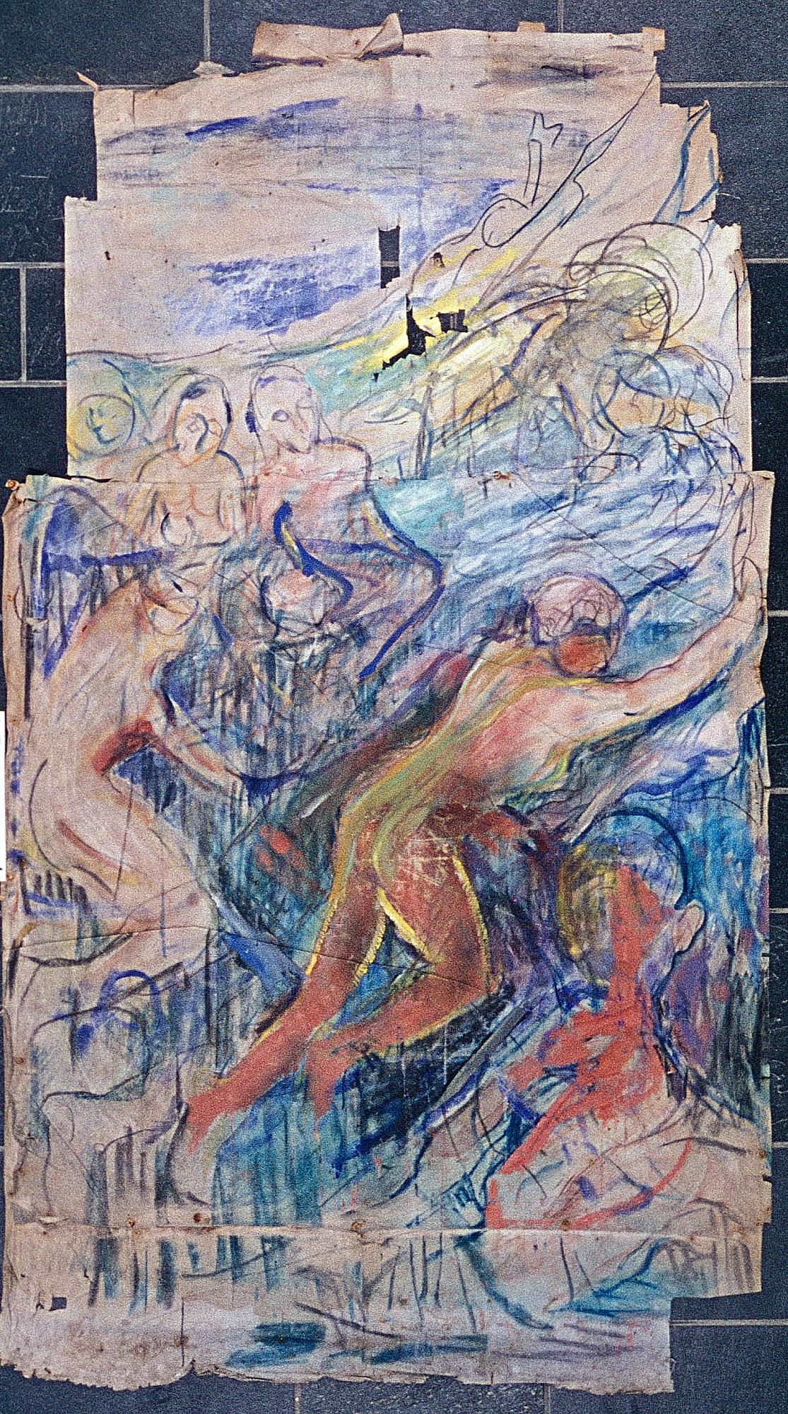 Reproduction du tableau « La Montagne humaine : partie supérieure gauche - Edvard Munch » par Alpha Reproduction en peinture à l’huile