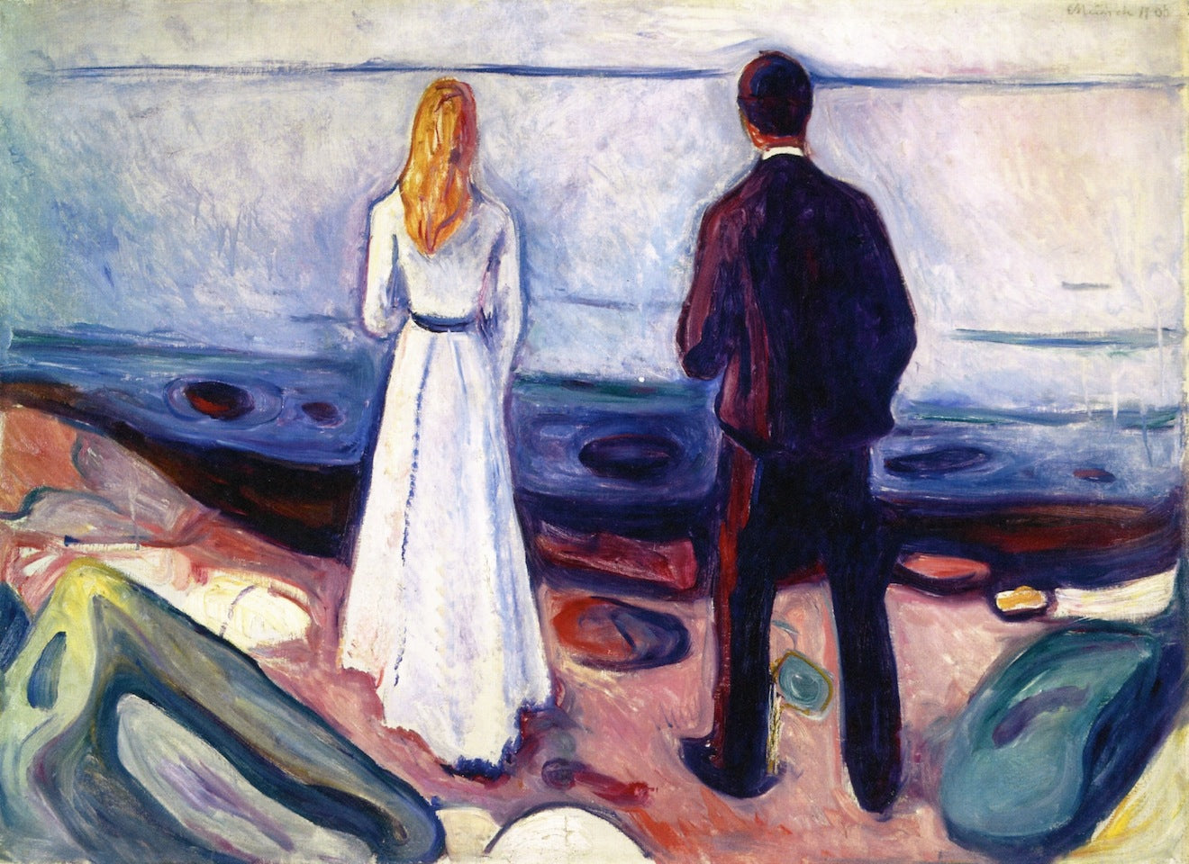 Reproduction du tableau « Deux Êtres humains. Les Solitaires - Edvard Munch » par Alpha Reproduction en peinture à l’huile