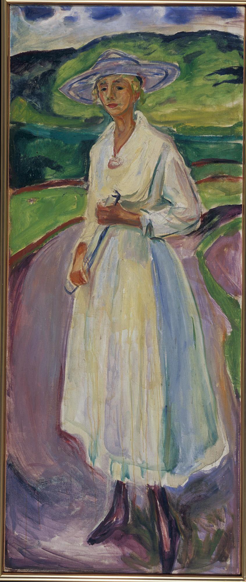 Reproduction du tableau « Femme à la robe blanche - Edvard Munch » par Alpha Reproduction en peinture à l’huile
