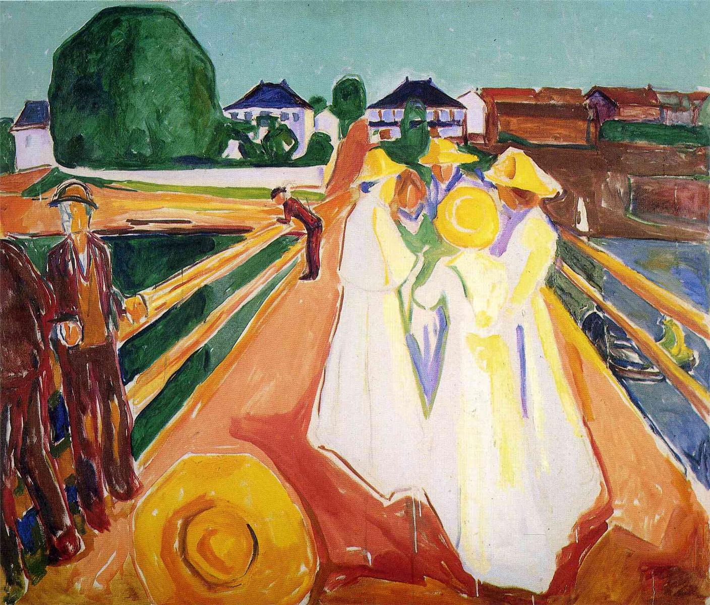 Reproduction du tableau « Les Femmes sur le pont - Edvard Munch » par Alpha Reproduction en peinture à l’huile