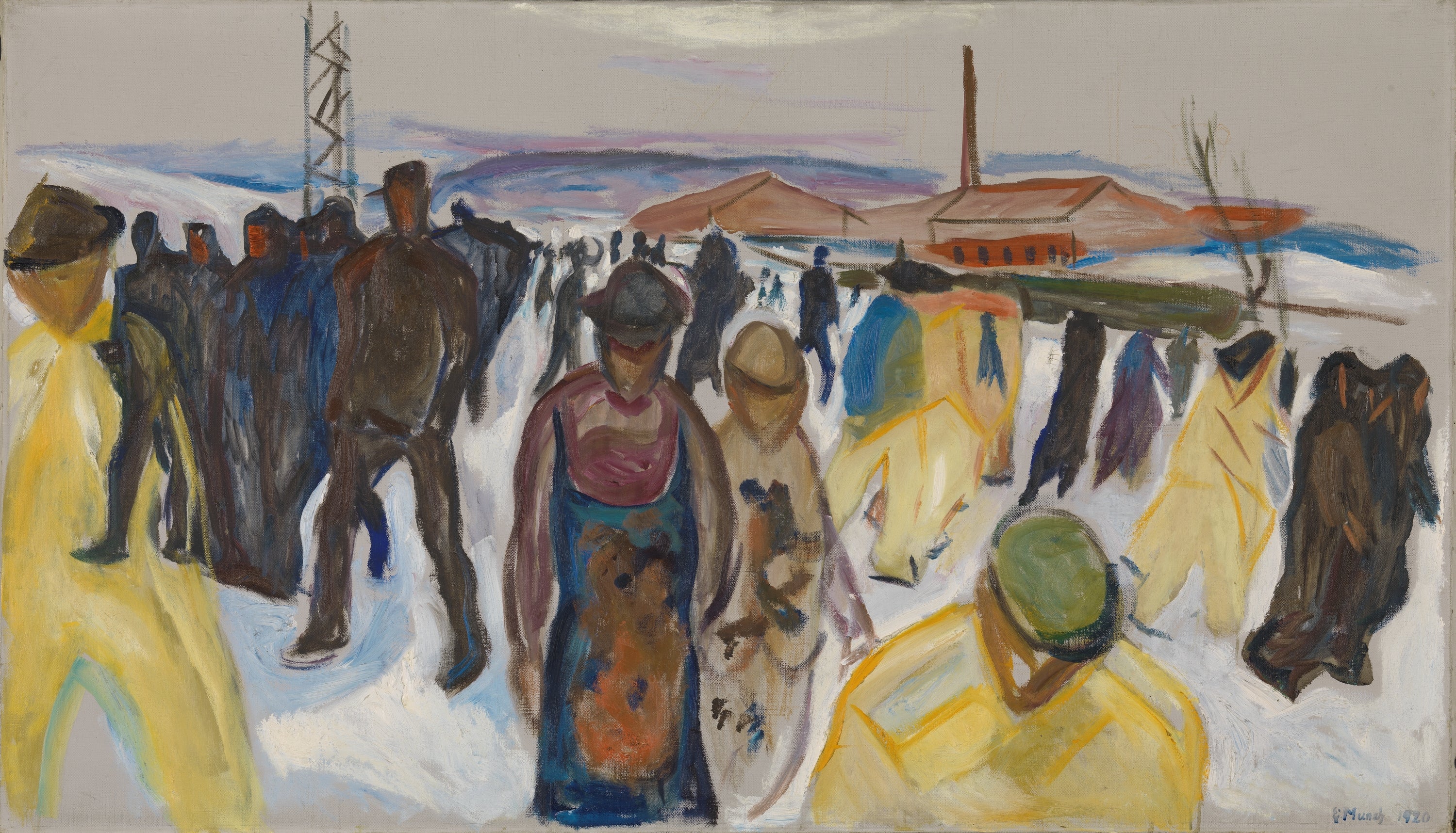Reproduction du tableau « Les ouvriers reviennent chez eux - Edvard Munch » par Alpha Reproduction en peinture à l’huile