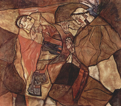 Reproduction du tableau « Agonie (La Lutte à Mort) - Egon Schiele » par Alpha Reproduction en peinture à l’huile