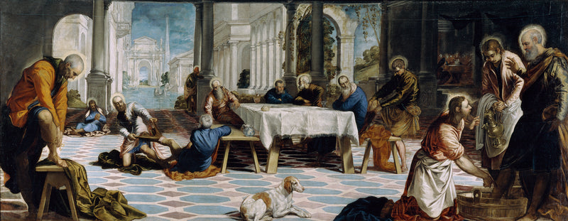 Jalkojen huuhtelu - Jacopo Tintoretto