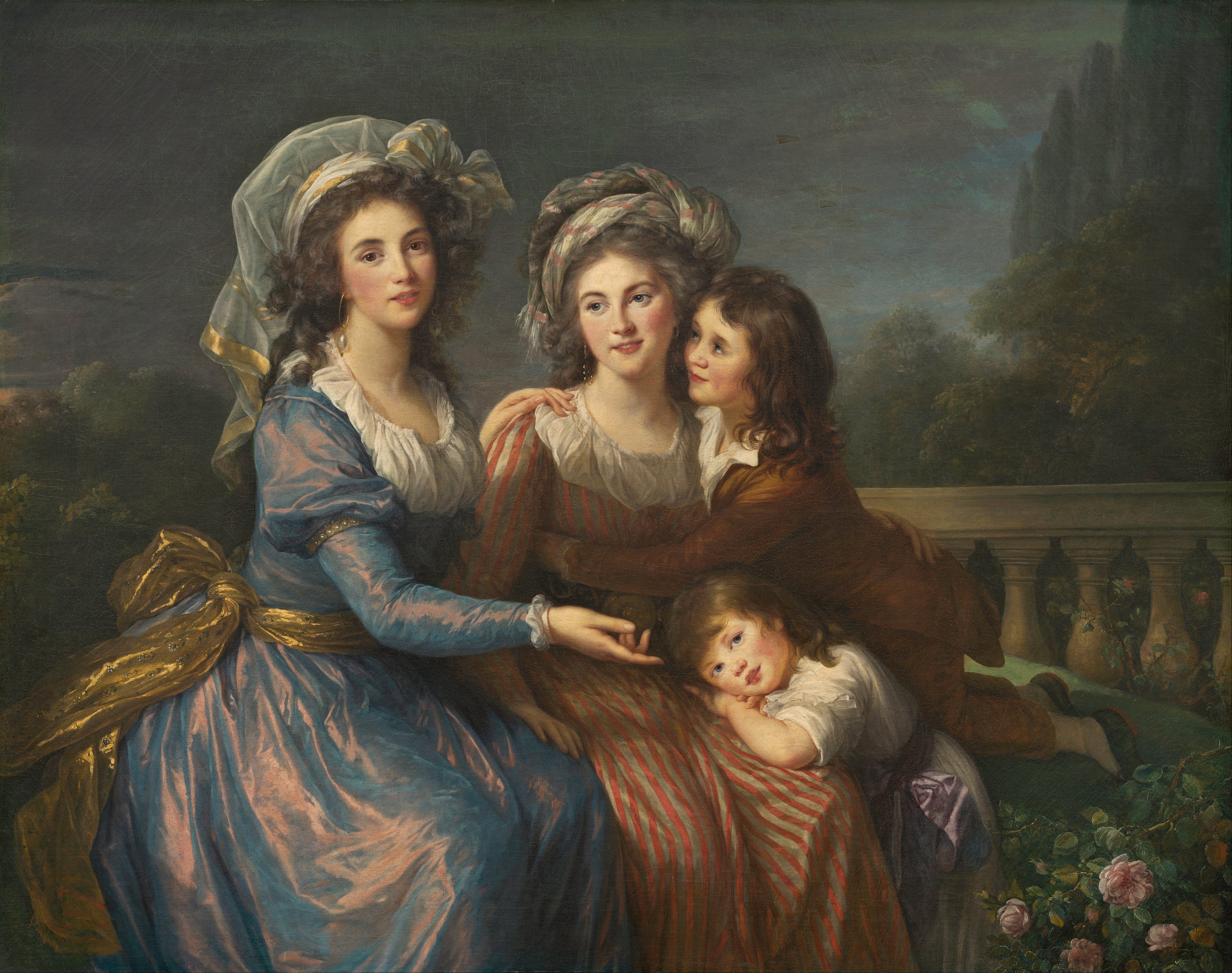 La marquise de Pezay et la marquise de Rougé avec ses fils Alexis et Adrien - Élisabeth Vigée Le Brun