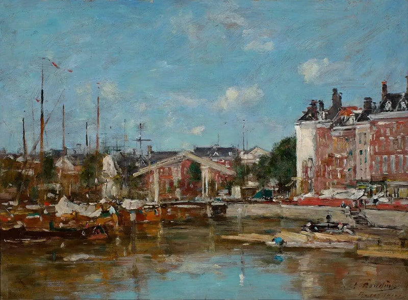 Le Leuvehaven, Rotterdamissa - Eugène Boudin