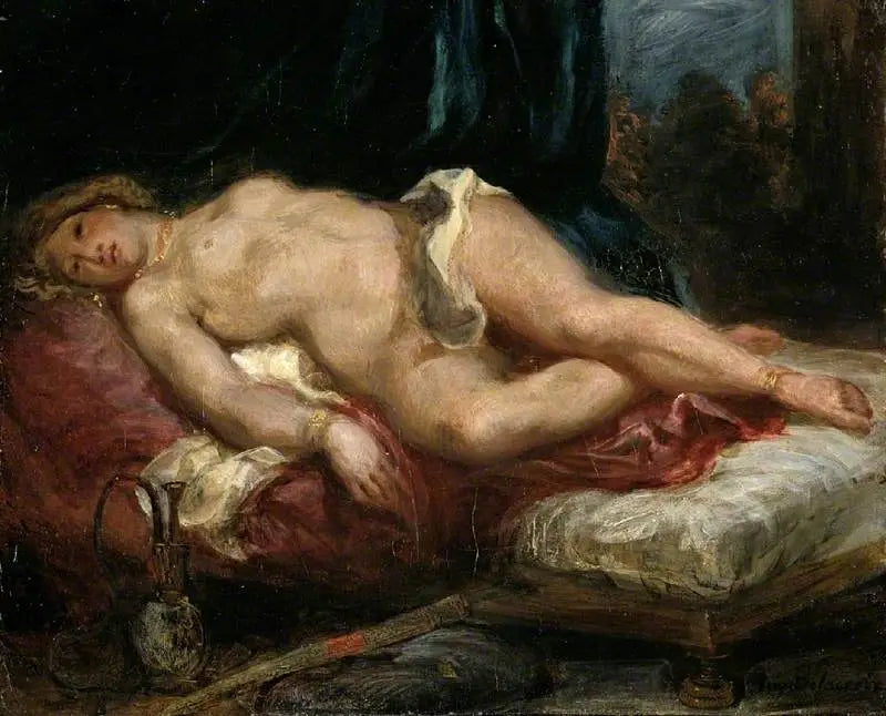 Alaston nainen divanilla - Eugène Delacroix
