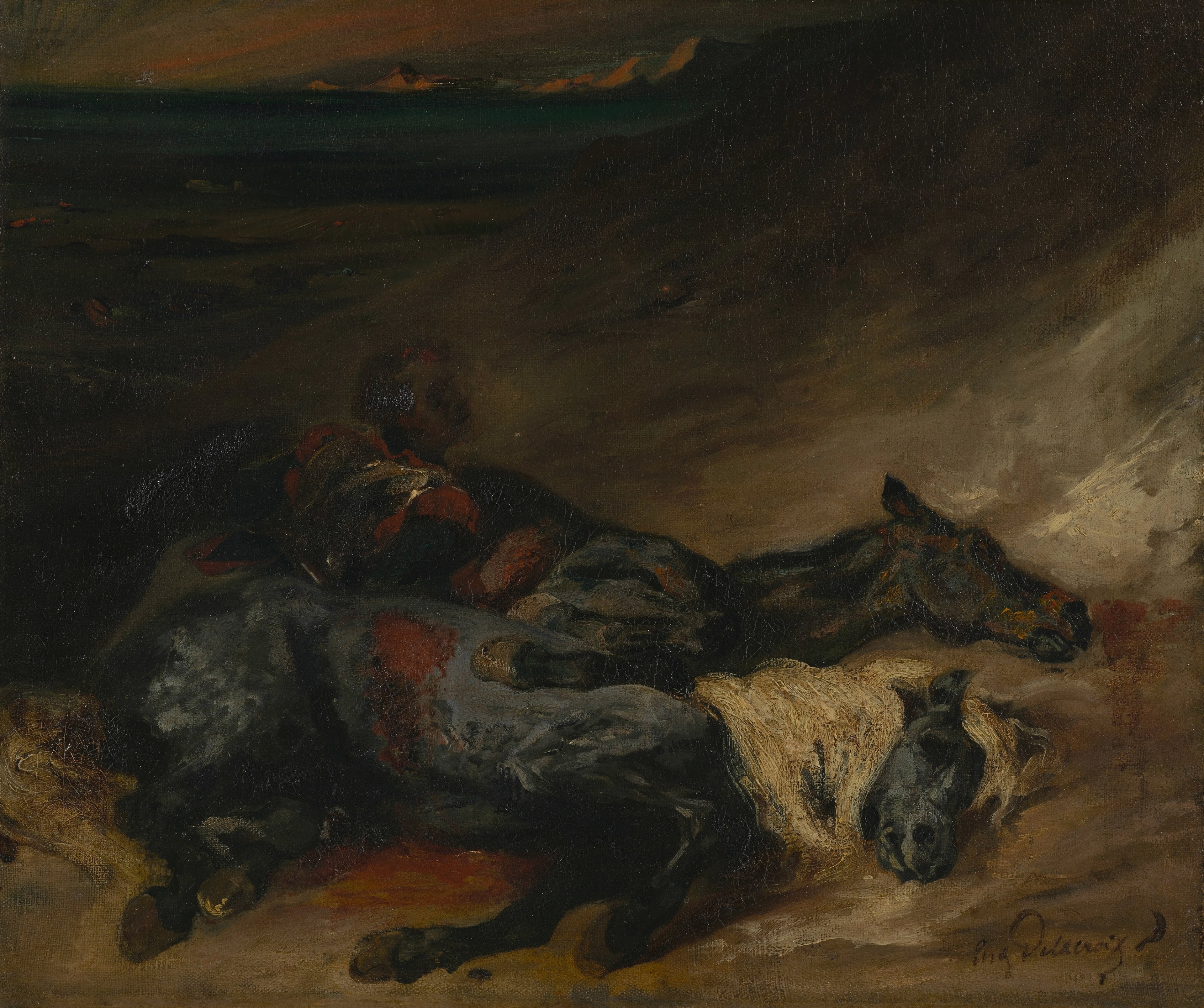 Reproduction du tableau « Soir après une bataille - Eugène Delacroix » par Alpha Reproduction en peinture à l’huile