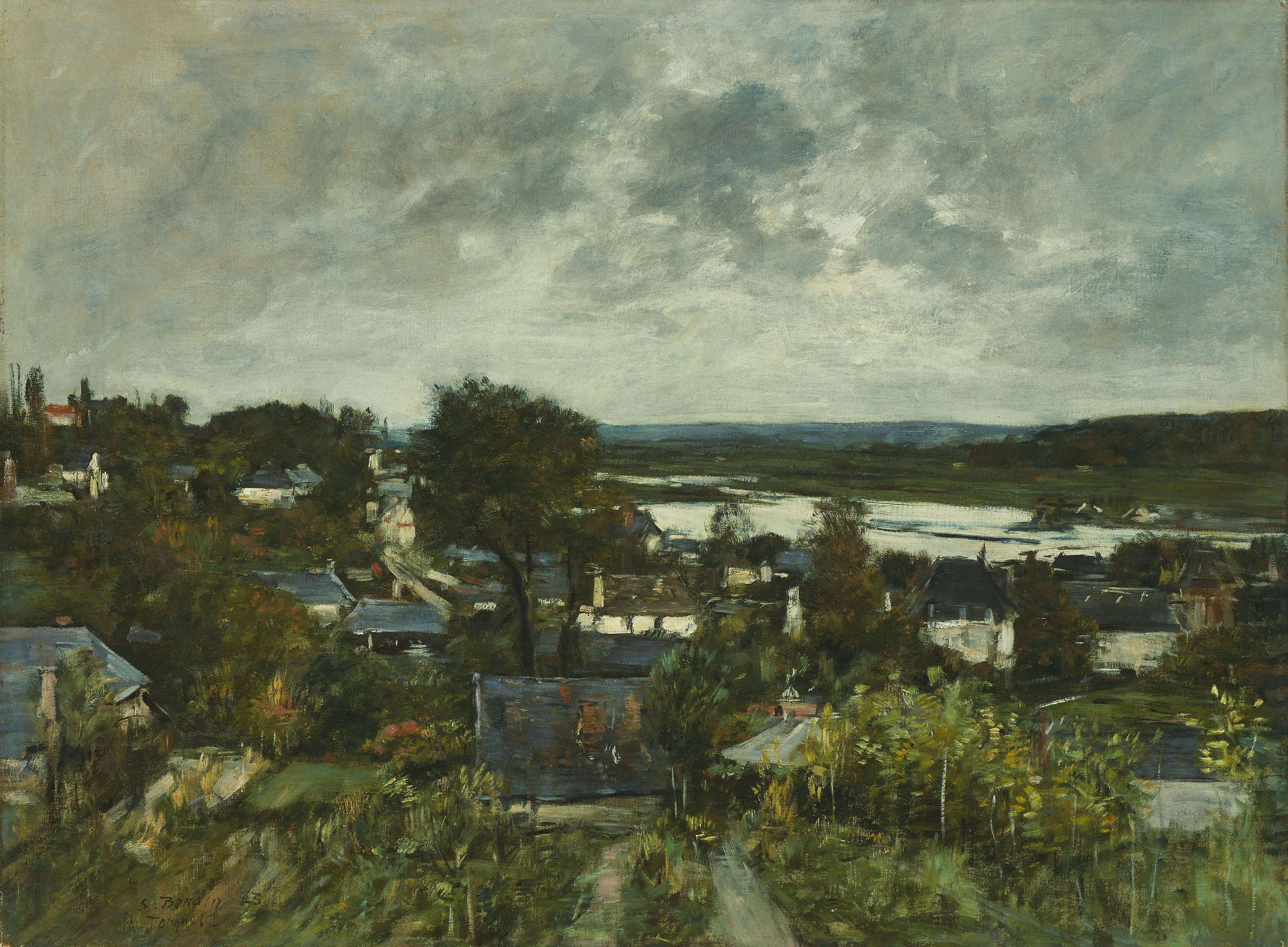 Reproduction du tableau « La Touques près de Deauville - Eugène Boudin » par Alpha Reproduction en peinture à l’huile