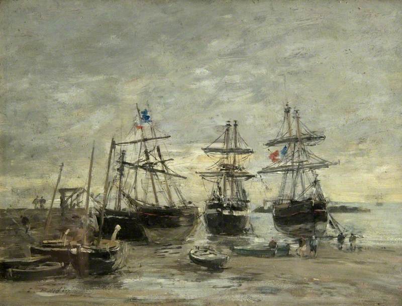 Reproduction du tableau « Le port de Portrieux à marée basse - Eugène Boudin » par Alpha Reproduction en peinture à l’huile