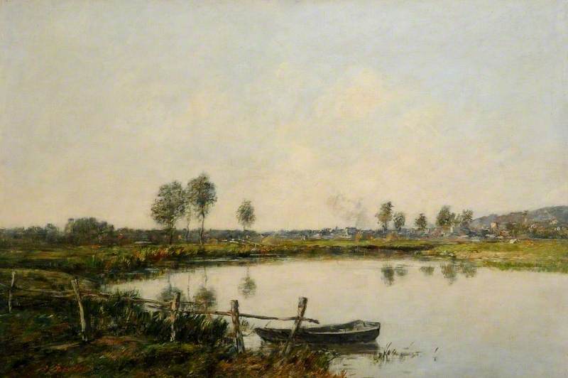 Reproduction du tableau « Les prés humides de Deauville, France - Eugène Boudin » par Alpha Reproduction en peinture à l’huile