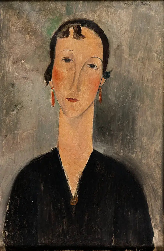 Korvakoruinen nainen - Amedeo Modigliani