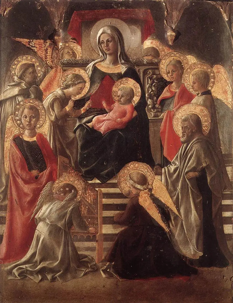 Madonna ja lapsi valtaistuimella pyhimyksien kanssa - Fra Filippo Lippi