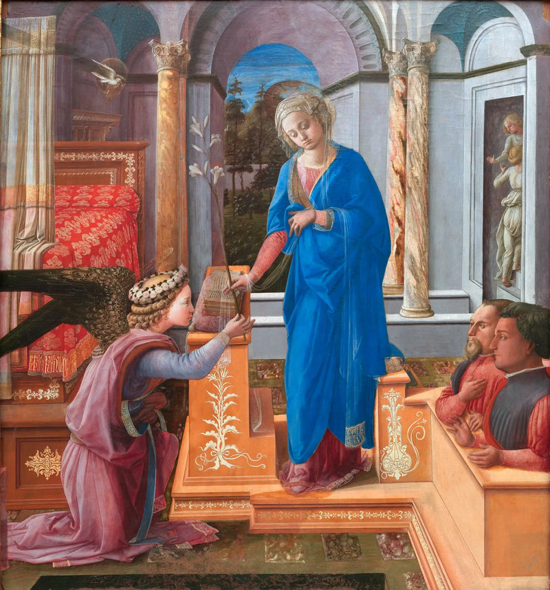 Ilmoitus kahdelle polvistuneelle lahjoittajalle - Fra Filippo Lippi