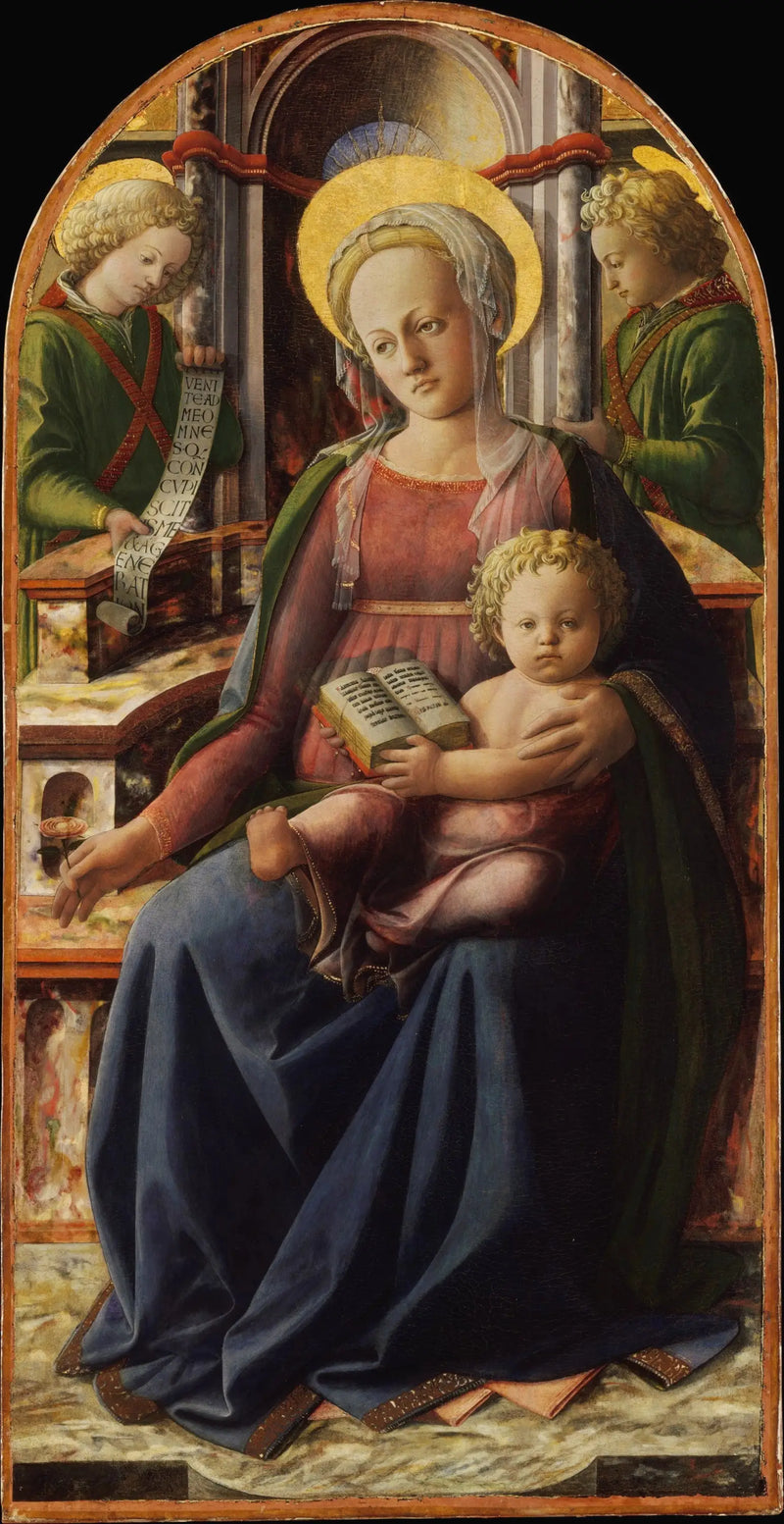 Madonna ja lapsi valtaistuimella kahden enkelin kanssa - Fra Filippo Lippi