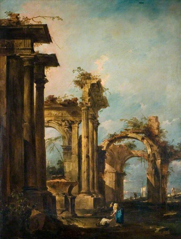 Capriccio with ruins and figures - Francesco Guardi