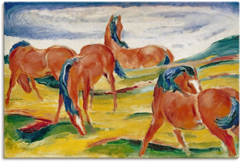 Hevoset laitumella III - Franz Marc