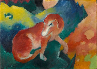 Reproduction du tableau « chien rouge - Franz Marc » par Alpha Reproduction en peinture à l’huile
