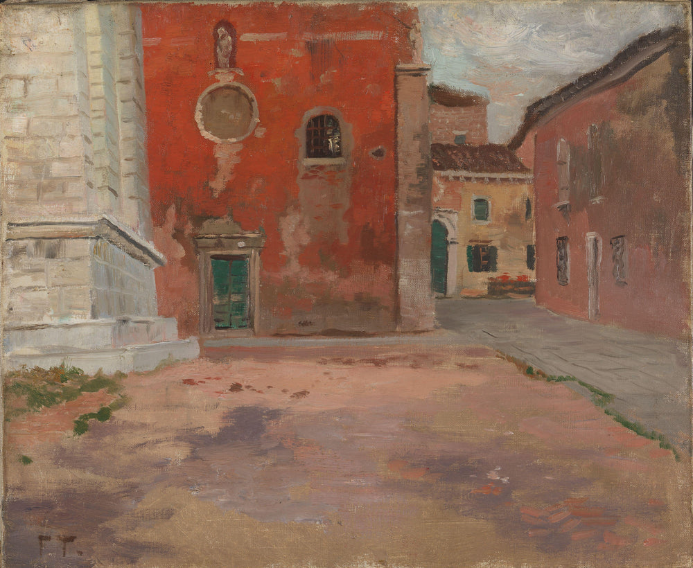 Venetsian kirkon punainen muuri - Frits Thaulow
